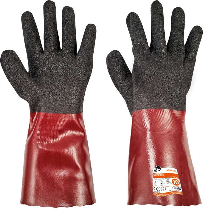 Červa CHERRUG FH rukavice PV černá/červená vel.10