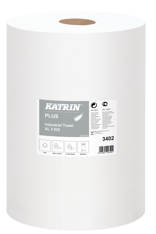 Katrin Průmyslové papírové utěrky v roli KATRIN PLUS XL2 260mm x 180m x pr. 240mm