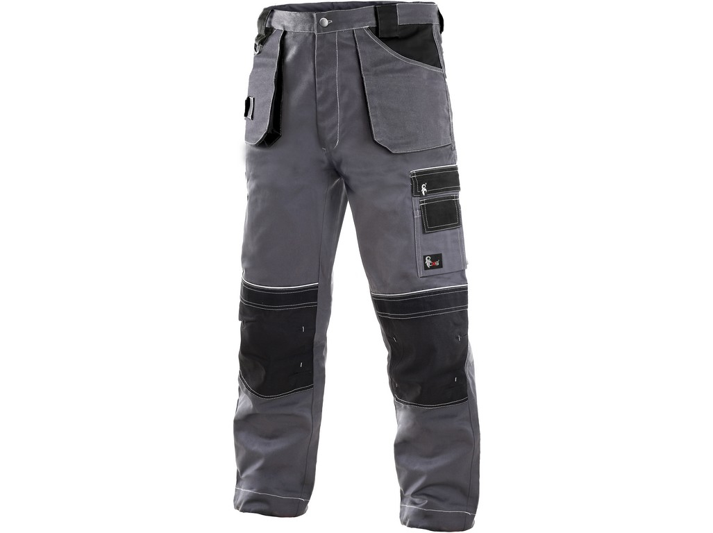 CXS Zkrácená varianta 170-176cm, - Kalhoty do pasu CXS ORION TEODOR, pánské, šedo-černé, vel. 52