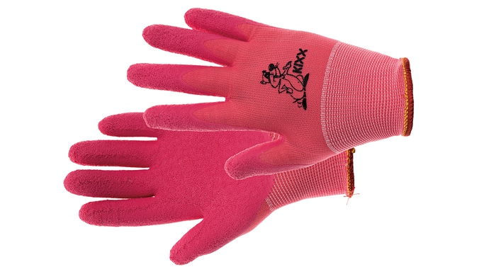 Dětské rukavice nylon. latex. růžová 4