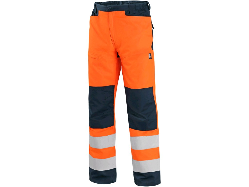 CXS Kalhoty HALIFAX, výstražné se síťovinou, pánské, oranžovo-modré, vel. 52