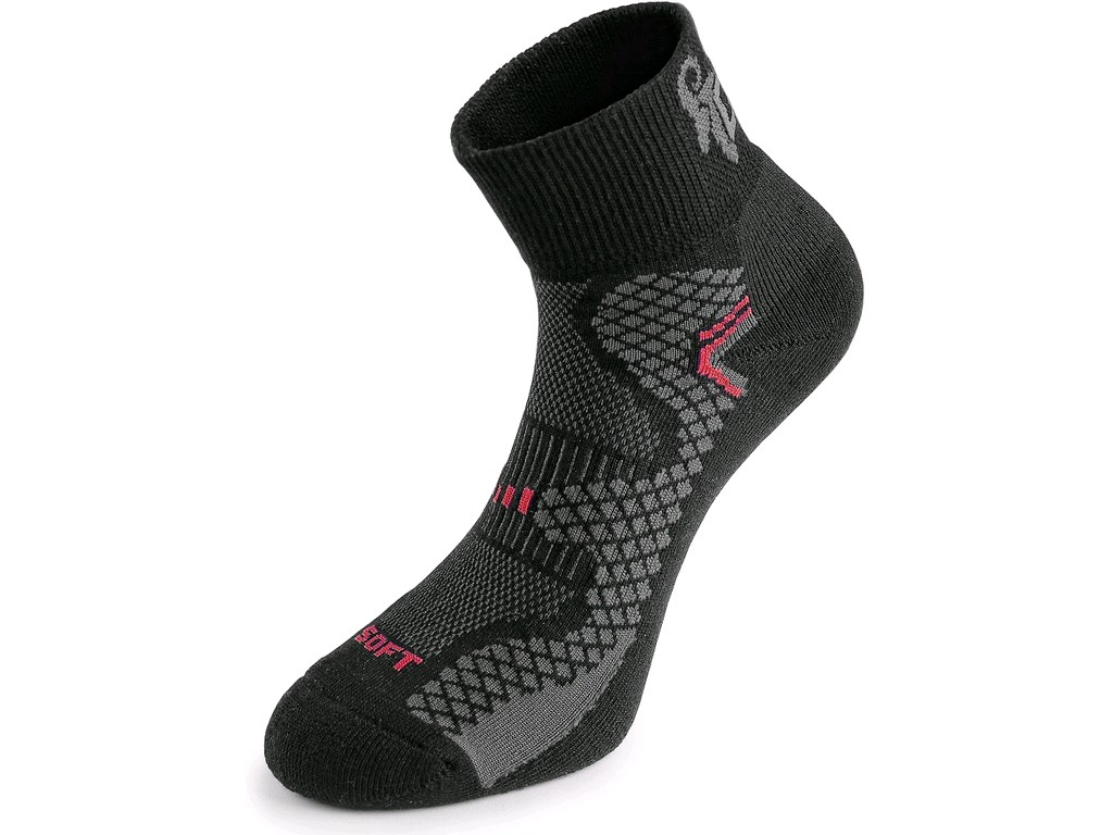 CXS Ponožky SOFT, černo-červené, vel. 48