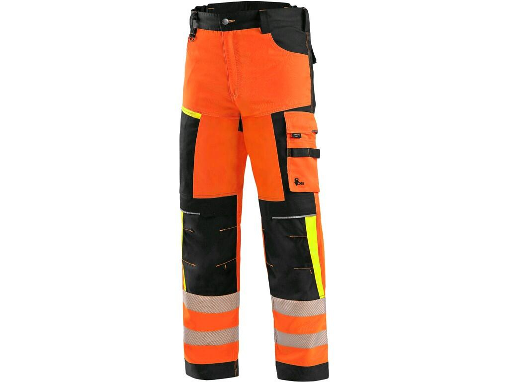 CXS Kalhoty BENSON výstražné, pánské,oranžovo-černé, vel. 58