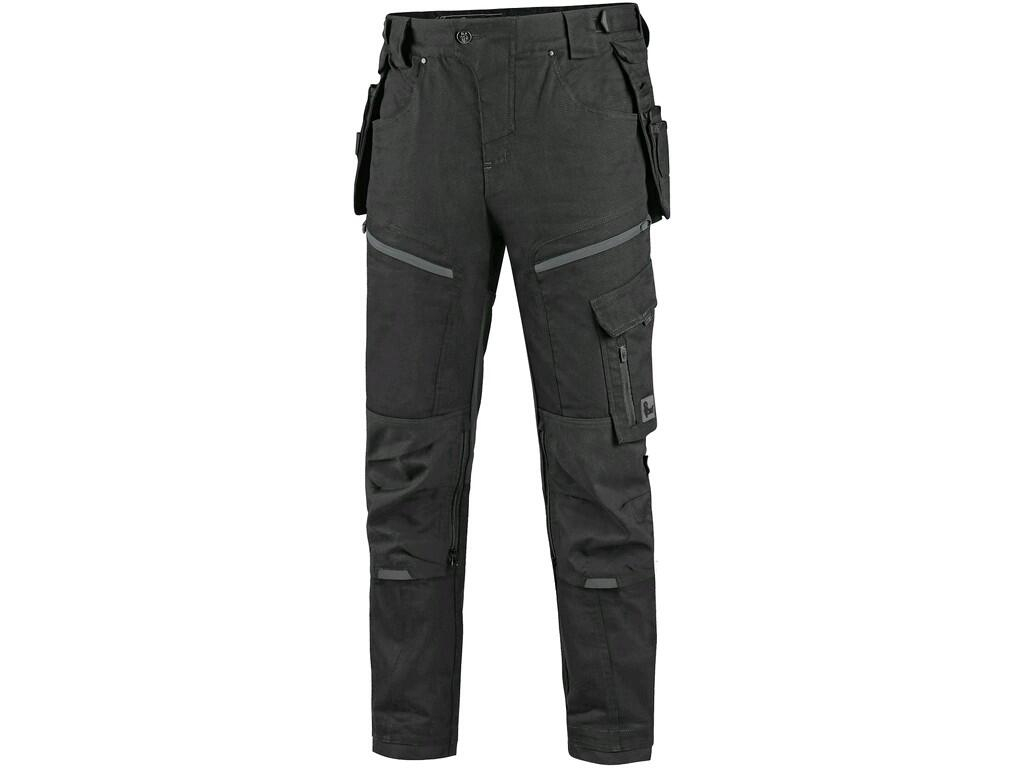 CXS Pánské pracovní kalhoty LEONIS černé s šedými doplňky vel.46