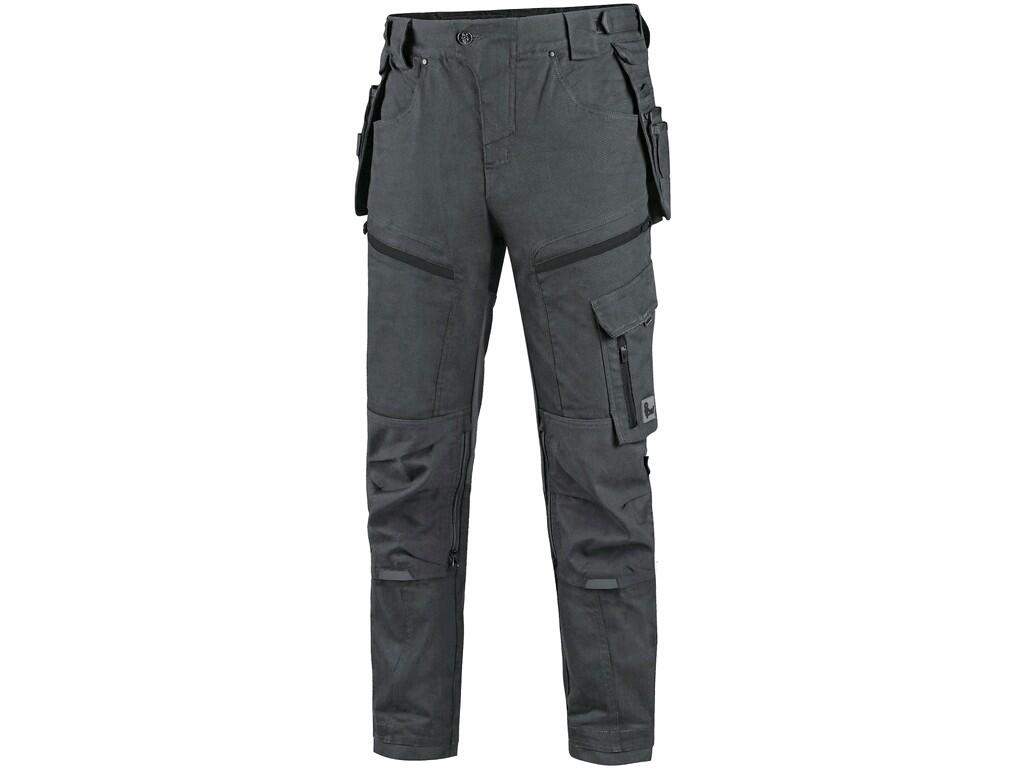 CXS Pánské pracovní kalhoty LEONIS šedé s černými doplňky vel.64