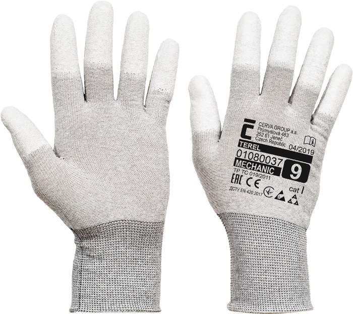 Červa TEREL rukavice nylonové AS PU prsty - 7