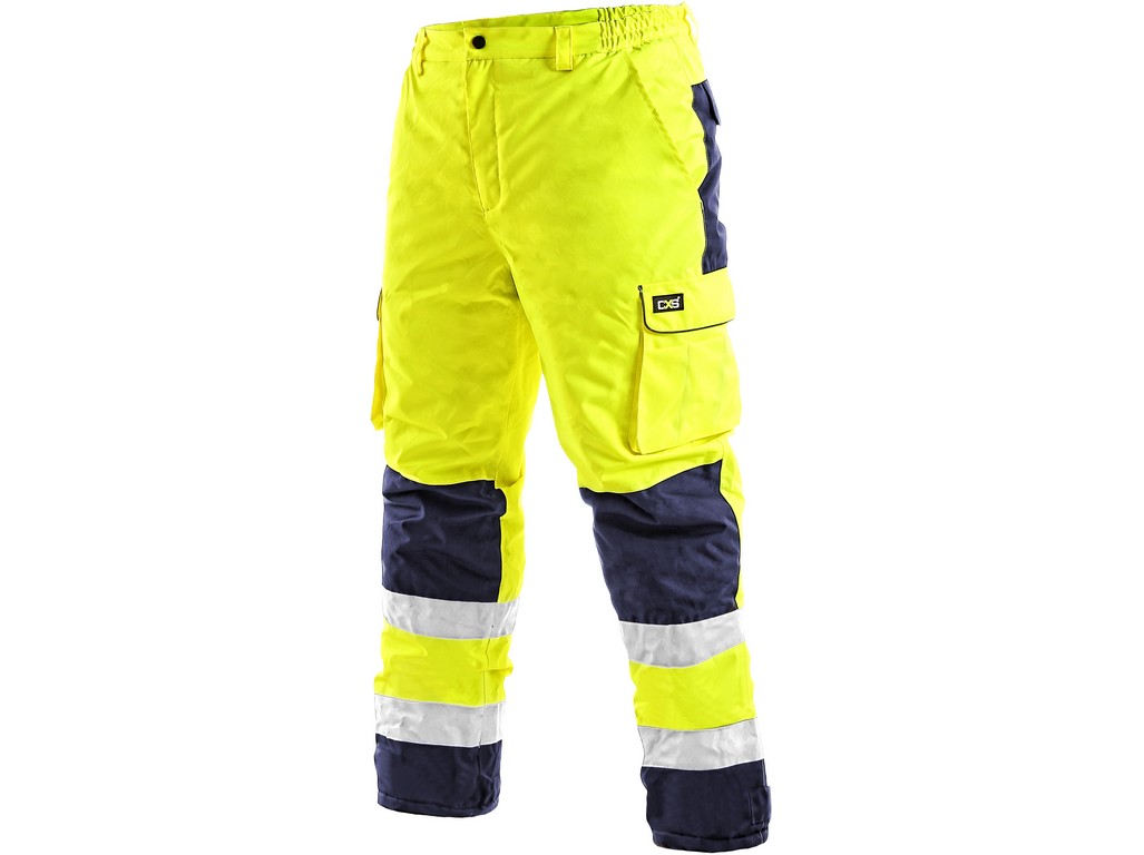CXS Pánské reflexní kalhoty CARDIFF, zimní, žluté, vel. L