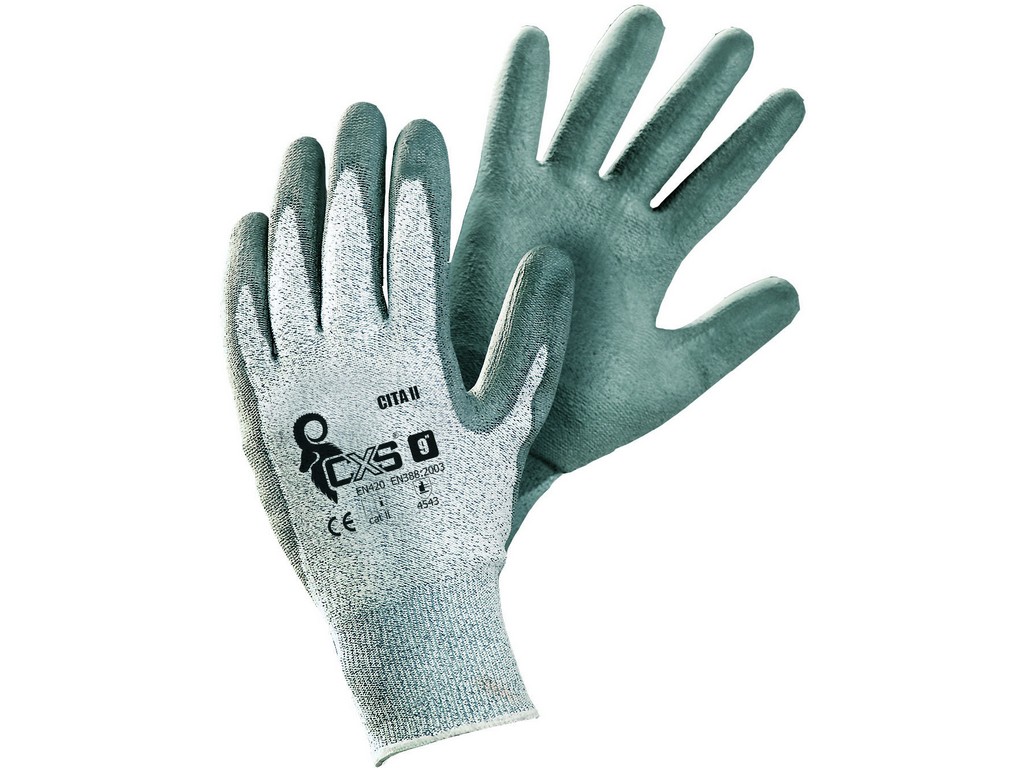 CXS Protipořezové rukavice CITA II, šedé vel.8