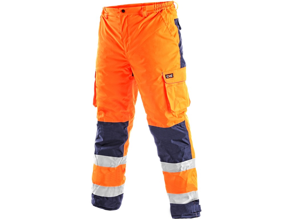 CXS Pánské reflexní kalhoty CARDIFF, zimní, oranžové, vel. L