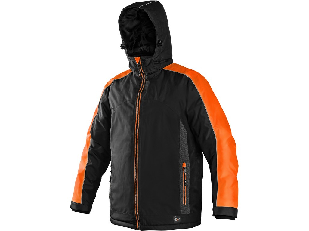 CXS Pánská zimní bunda BRIGHTON, černo-oranžová, vel. 3XL