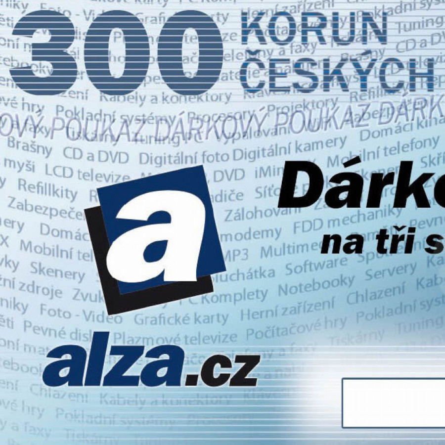 Dárkový poukaz Alza.cz 300Kč
