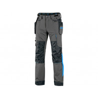 Kalhoty NAOS pánské, šedo-černé, HV modré doplňky