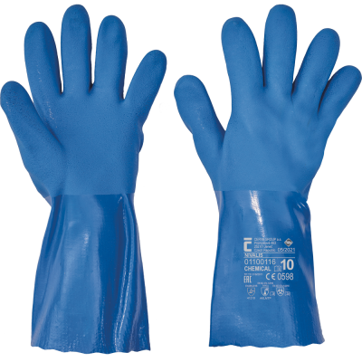  NIVALIS rukavice celomáč.v modrém PVC vel.10