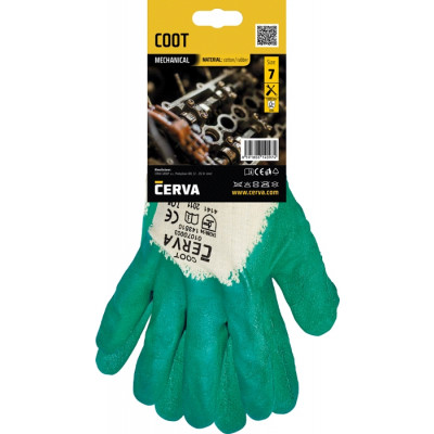 COOT rukavice máč. v zeleném latexu s blistrem