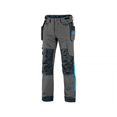 Kalhoty NAOS pánské, šedo-černé, HV modré doplňky