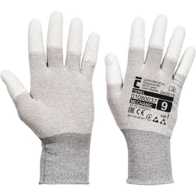 TEREL antistatické rukavice nylonové AS PU prsty