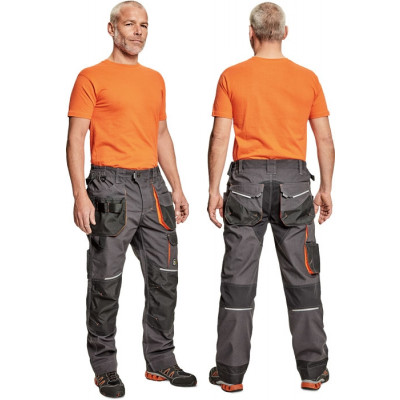 EMERTON PLUS kalhoty antracit/oranžová