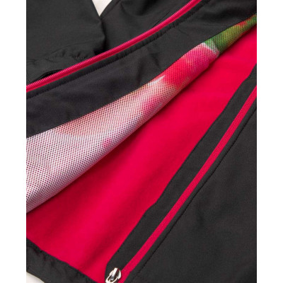 Dámská softshellová bunda FLORET  černá, růžové zipy
