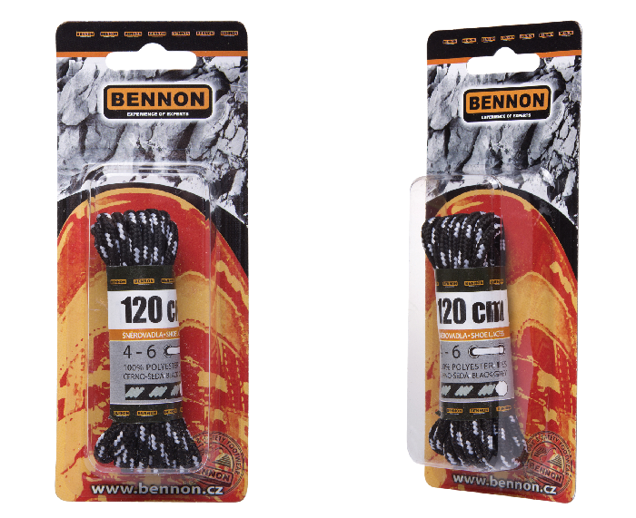 Bennon LACES BLACK-GREY BOX 120 CM